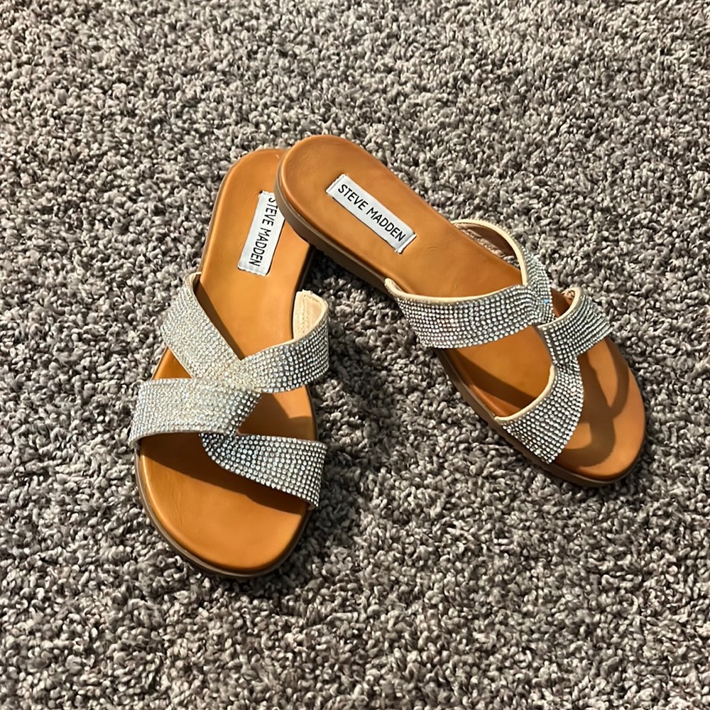 Steve Madden sparkley sandal slides (size 6.5)—never worn!